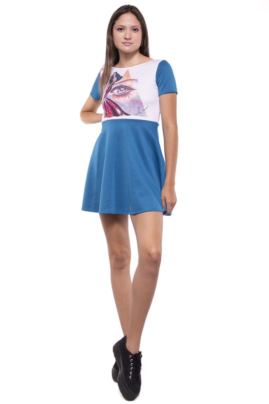 VESTIDO FRANCISCA OJO ESTELAR RIVAL DISEÑO INDUMENTARIA