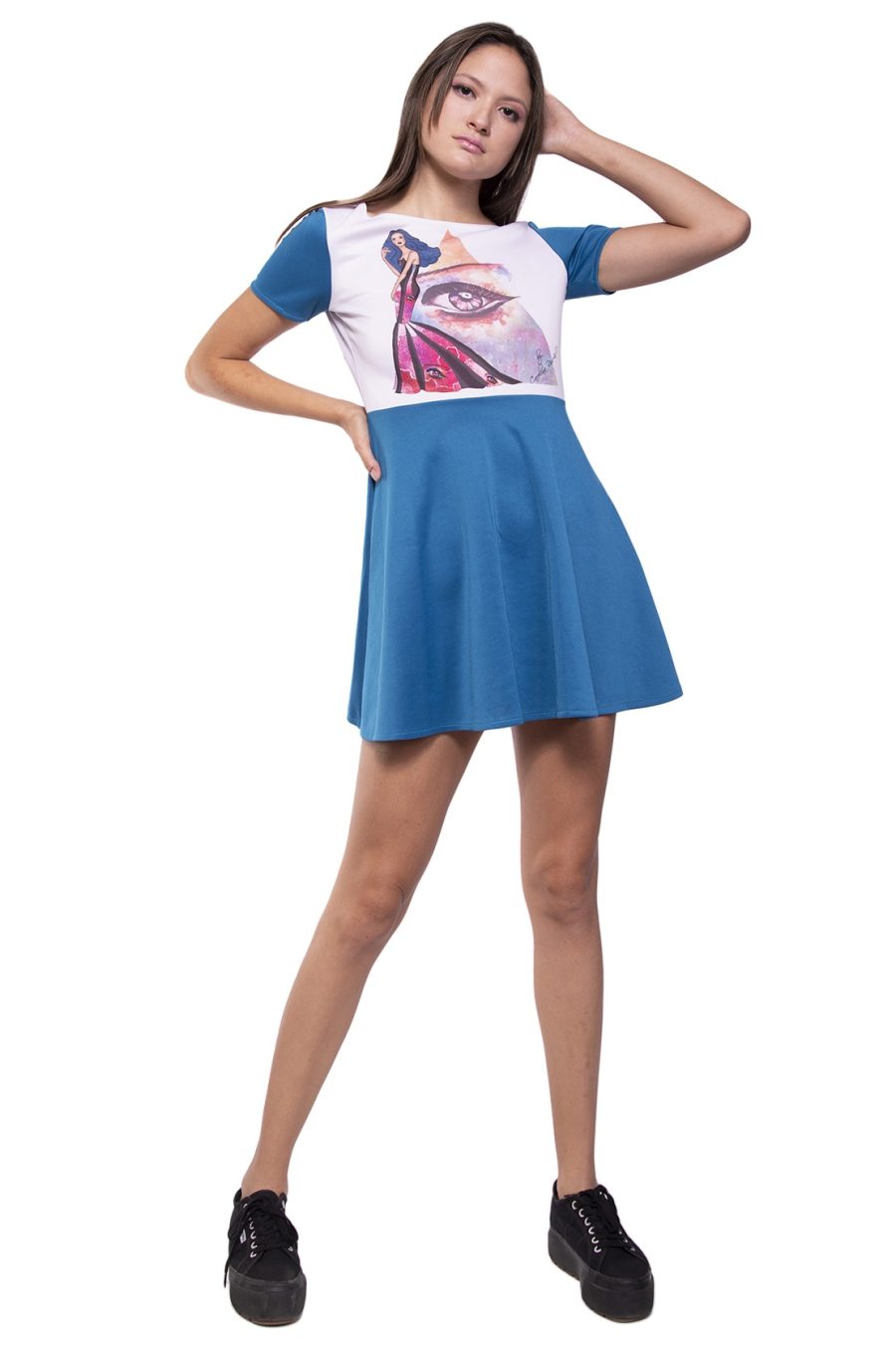 VESTIDO FRANCISCA OJO ESTELAR RIVAL DISEÑO INDUMENTARIA